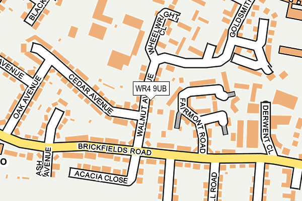 WR4 9UB map - OS OpenMap – Local (Ordnance Survey)