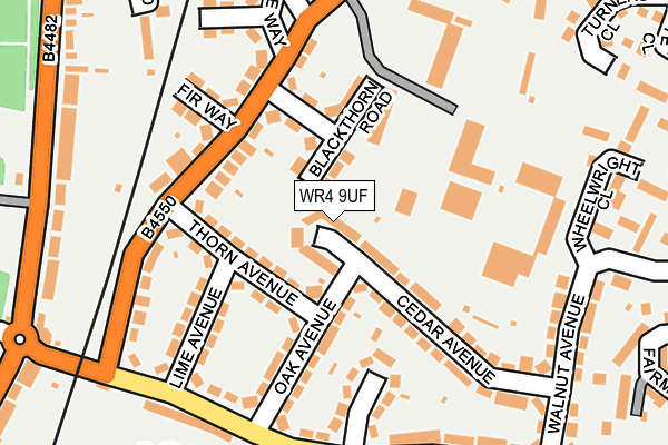 WR4 9UF map - OS OpenMap – Local (Ordnance Survey)