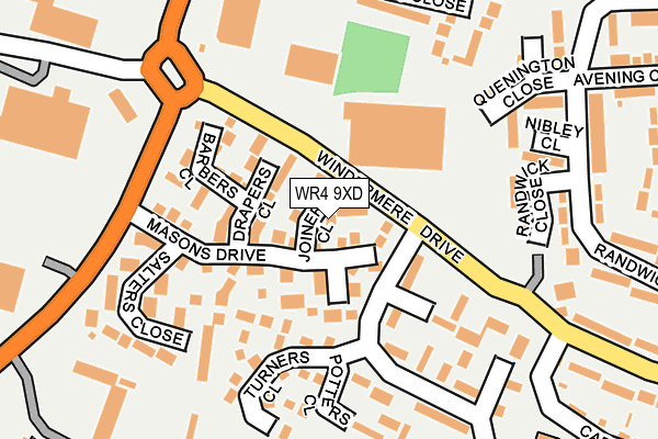 WR4 9XD map - OS OpenMap – Local (Ordnance Survey)