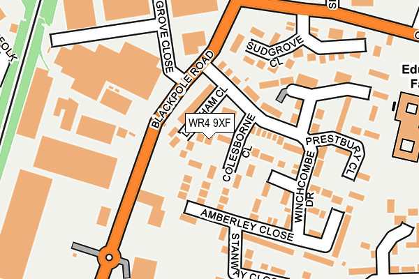 WR4 9XF map - OS OpenMap – Local (Ordnance Survey)