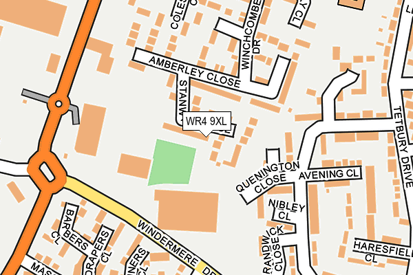 WR4 9XL map - OS OpenMap – Local (Ordnance Survey)