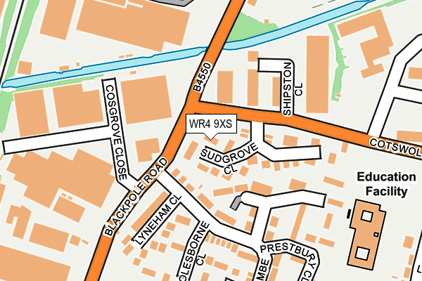 WR4 9XS map - OS OpenMap – Local (Ordnance Survey)