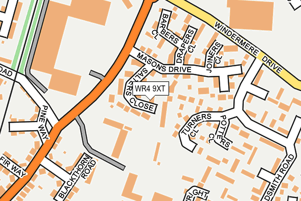WR4 9XT map - OS OpenMap – Local (Ordnance Survey)
