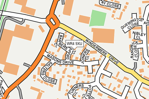 WR4 9XU map - OS OpenMap – Local (Ordnance Survey)