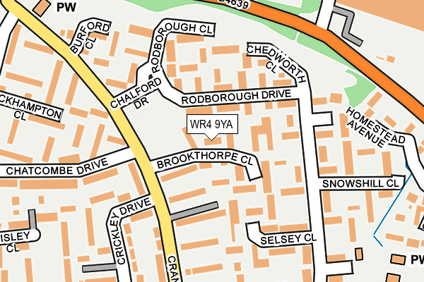 WR4 9YA map - OS OpenMap – Local (Ordnance Survey)