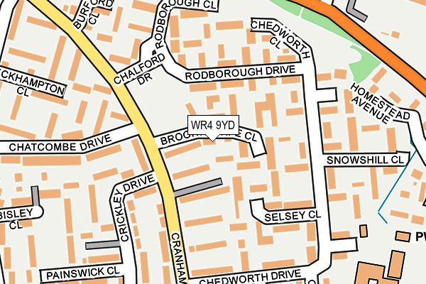 WR4 9YD map - OS OpenMap – Local (Ordnance Survey)