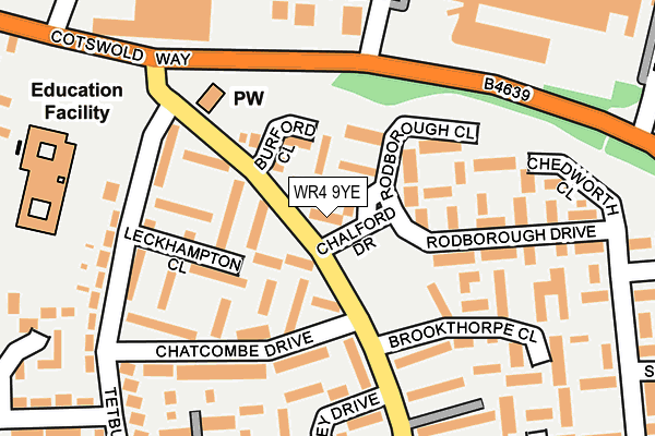 WR4 9YE map - OS OpenMap – Local (Ordnance Survey)