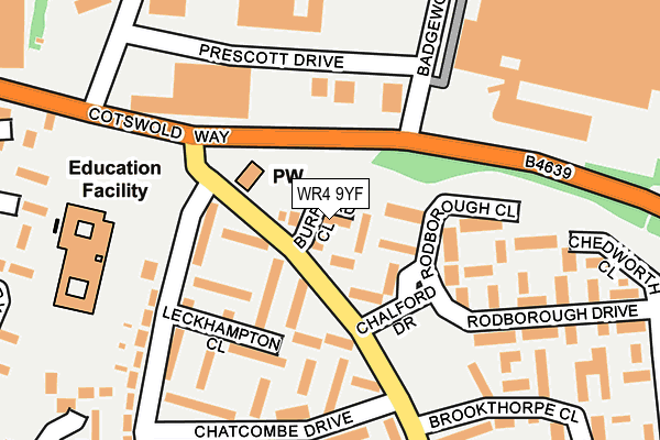 WR4 9YF map - OS OpenMap – Local (Ordnance Survey)