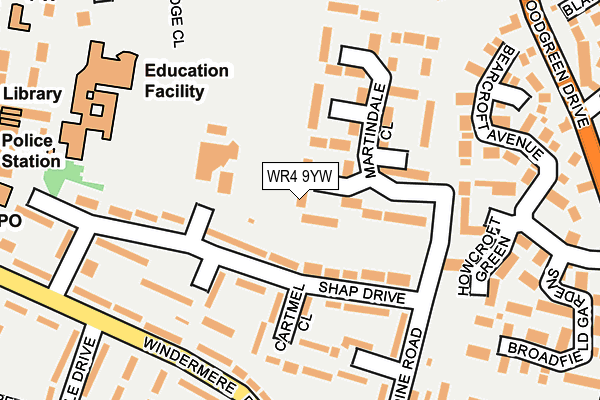 WR4 9YW map - OS OpenMap – Local (Ordnance Survey)