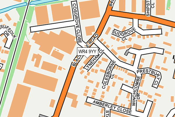 WR4 9YY map - OS OpenMap – Local (Ordnance Survey)