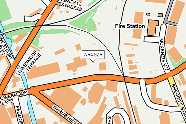 WR4 9ZR map - OS OpenMap – Local (Ordnance Survey)