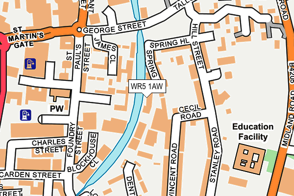 WR5 1AW map - OS OpenMap – Local (Ordnance Survey)
