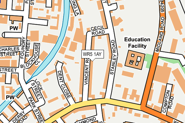 WR5 1AY map - OS OpenMap – Local (Ordnance Survey)