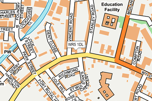 WR5 1DL map - OS OpenMap – Local (Ordnance Survey)