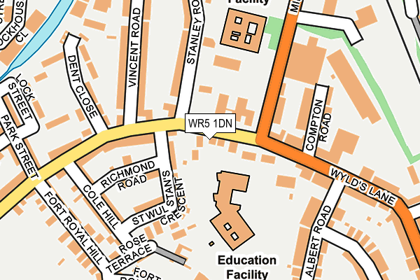 WR5 1DN map - OS OpenMap – Local (Ordnance Survey)