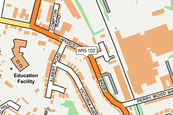 WR5 1DZ map - OS OpenMap – Local (Ordnance Survey)