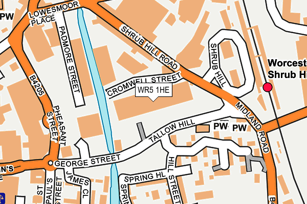 WR5 1HE map - OS OpenMap – Local (Ordnance Survey)