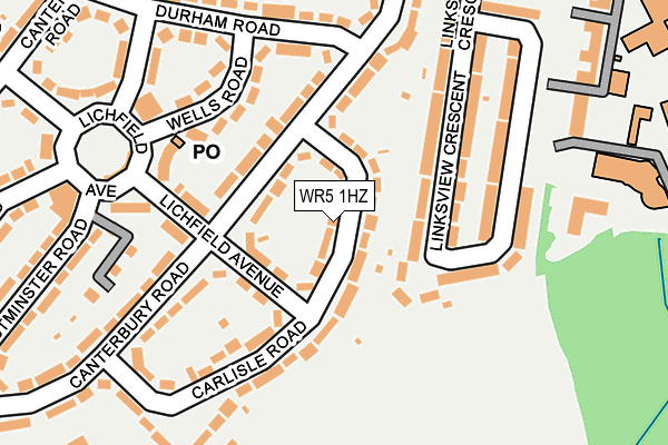 WR5 1HZ map - OS OpenMap – Local (Ordnance Survey)