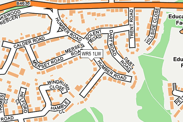 WR5 1LW map - OS OpenMap – Local (Ordnance Survey)