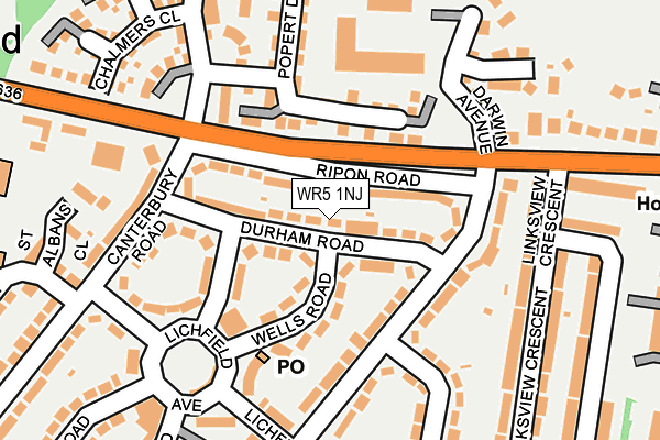 WR5 1NJ map - OS OpenMap – Local (Ordnance Survey)