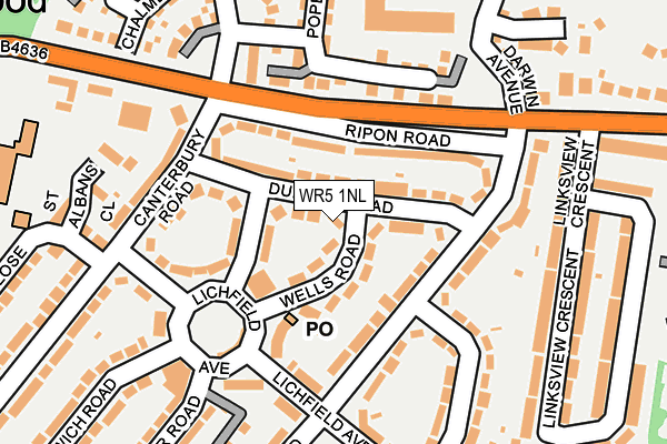 WR5 1NL map - OS OpenMap – Local (Ordnance Survey)