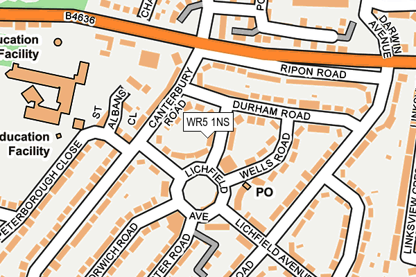 WR5 1NS map - OS OpenMap – Local (Ordnance Survey)