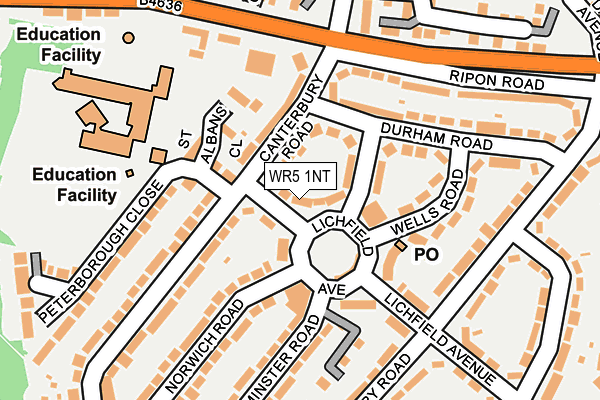 WR5 1NT map - OS OpenMap – Local (Ordnance Survey)