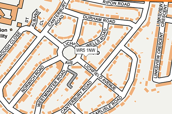 WR5 1NW map - OS OpenMap – Local (Ordnance Survey)