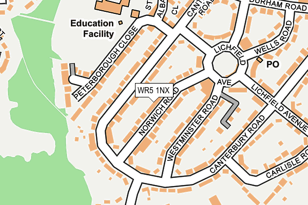WR5 1NX map - OS OpenMap – Local (Ordnance Survey)