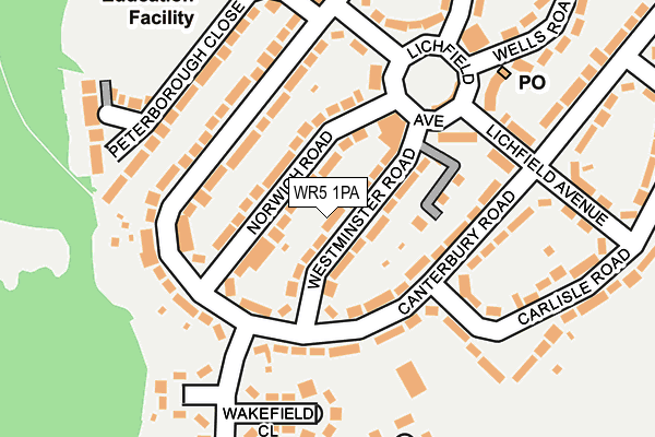 WR5 1PA map - OS OpenMap – Local (Ordnance Survey)