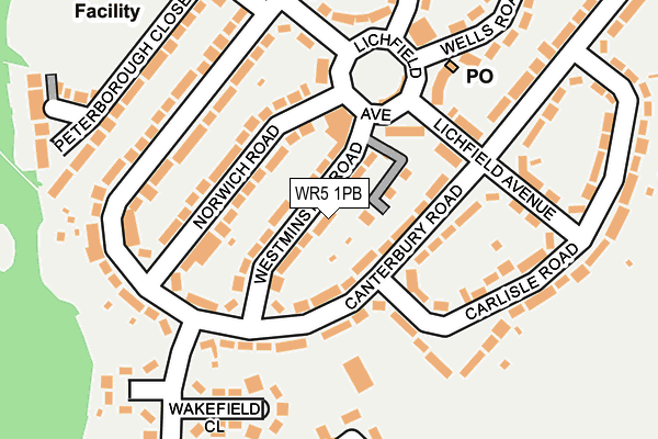 WR5 1PB map - OS OpenMap – Local (Ordnance Survey)