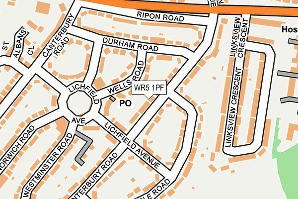 WR5 1PF map - OS OpenMap – Local (Ordnance Survey)