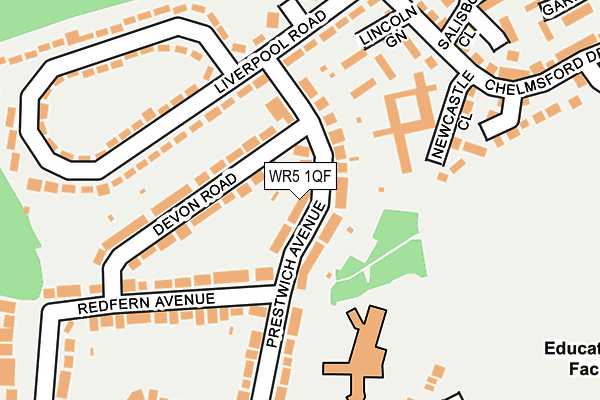 WR5 1QF map - OS OpenMap – Local (Ordnance Survey)