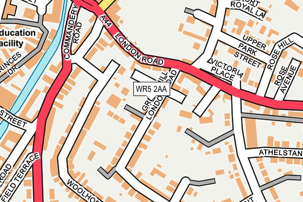 WR5 2AA map - OS OpenMap – Local (Ordnance Survey)