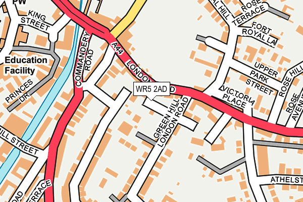 WR5 2AD map - OS OpenMap – Local (Ordnance Survey)