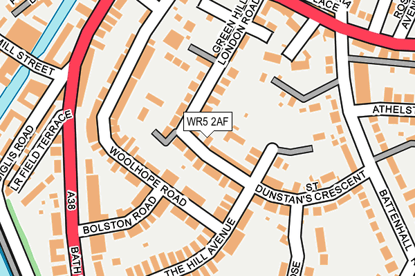 WR5 2AF map - OS OpenMap – Local (Ordnance Survey)