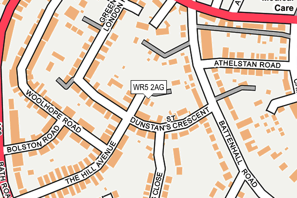 WR5 2AG map - OS OpenMap – Local (Ordnance Survey)