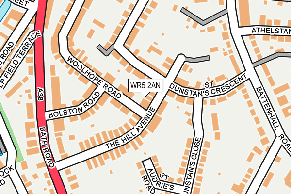 WR5 2AN map - OS OpenMap – Local (Ordnance Survey)