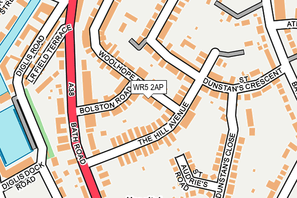 WR5 2AP map - OS OpenMap – Local (Ordnance Survey)