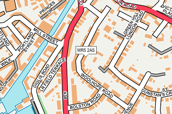 WR5 2AS map - OS OpenMap – Local (Ordnance Survey)