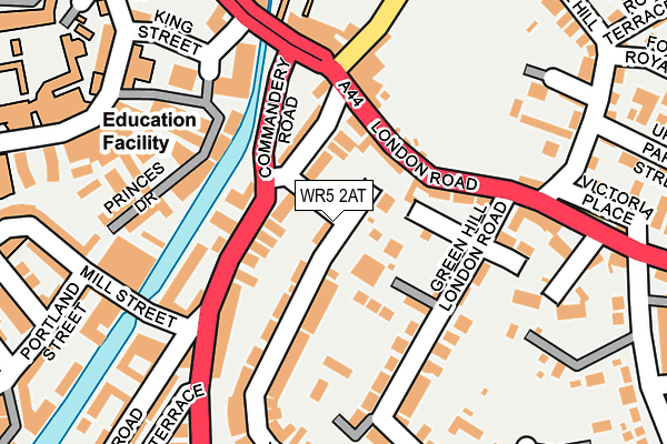WR5 2AT map - OS OpenMap – Local (Ordnance Survey)