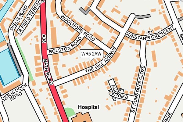 WR5 2AW map - OS OpenMap – Local (Ordnance Survey)
