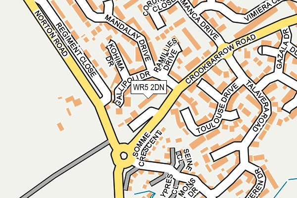 WR5 2DN map - OS OpenMap – Local (Ordnance Survey)