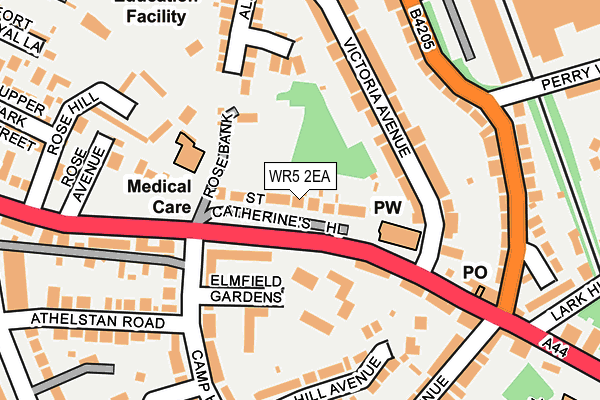WR5 2EA map - OS OpenMap – Local (Ordnance Survey)