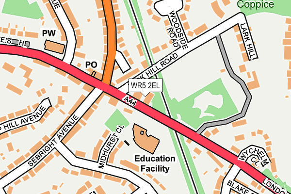 WR5 2EL map - OS OpenMap – Local (Ordnance Survey)