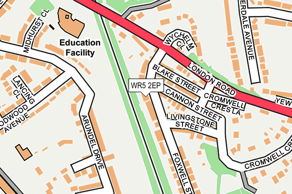 WR5 2EP map - OS OpenMap – Local (Ordnance Survey)