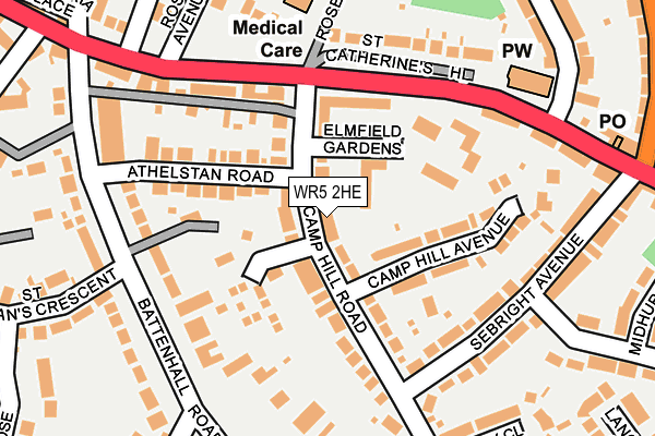 WR5 2HE map - OS OpenMap – Local (Ordnance Survey)