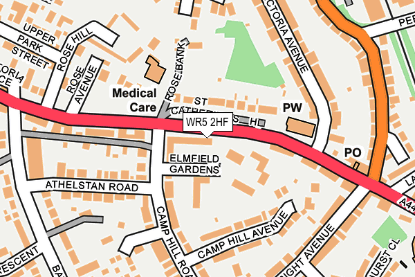 WR5 2HF map - OS OpenMap – Local (Ordnance Survey)