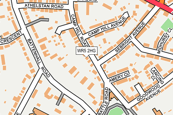 WR5 2HG map - OS OpenMap – Local (Ordnance Survey)