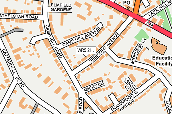 WR5 2HJ map - OS OpenMap – Local (Ordnance Survey)
